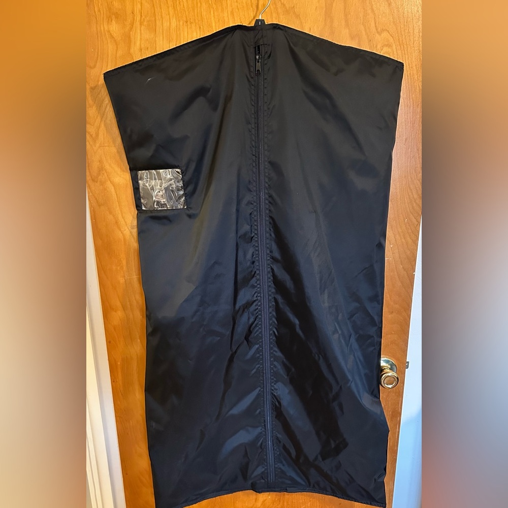 Black Garment Bag with Back Shoe Pocket